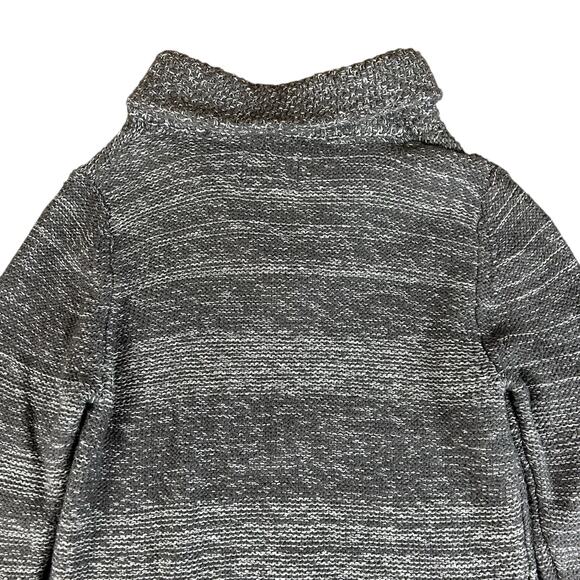 Outpost Makers Sweater Men Sz M Asphalt Gray Asymmetric Quarter Zip Striped Knit - Picture 4 of 11